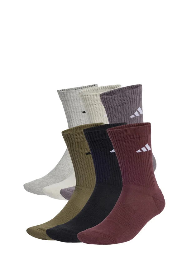 CUSHIONED CREW 6 PAIRS - Sportsocken - olive strata grey strata alumina aurora ruby