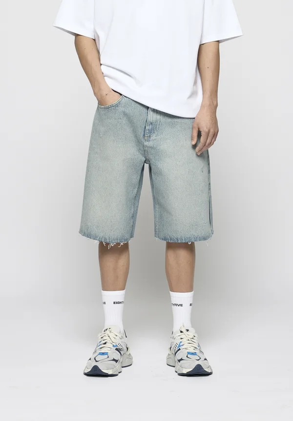 CUT OFF BAGGY - Jeans Shorts - sand storm blue
