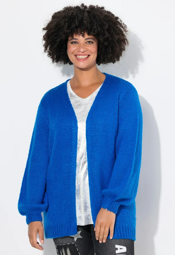 CUT WITH BALLOON SLEEVES - Strickjacke - blue