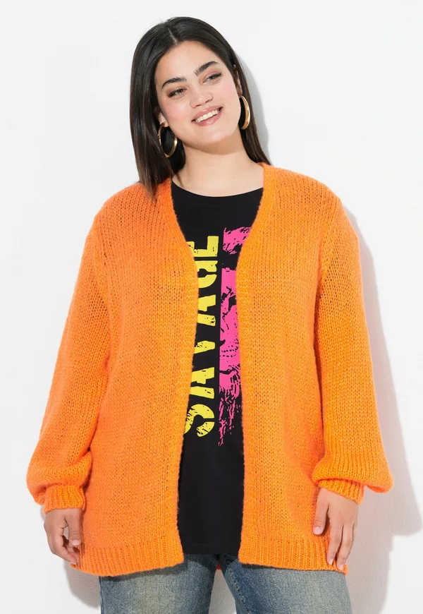 CUT WITH BALLOON SLEEVES - Strickjacke - orange