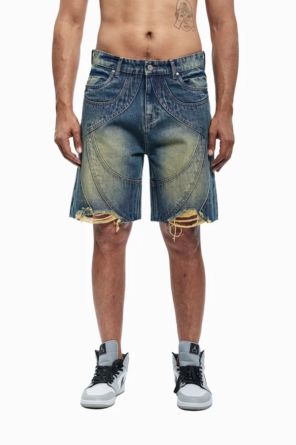 CUTLINE UNISEX - Jeans Shorts - sand wash blue