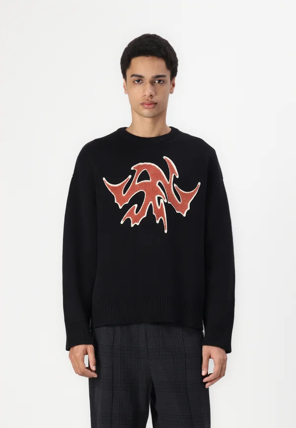 CYPHER PATCH SWEATER - Strickpullover - black