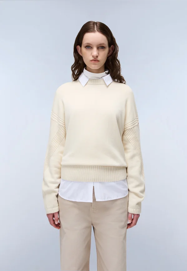 D-SARCA LS W - Strickpullover - beige dimity