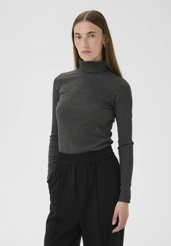 DAGNA ROLLNECK - Strickpullover - dark grey melange