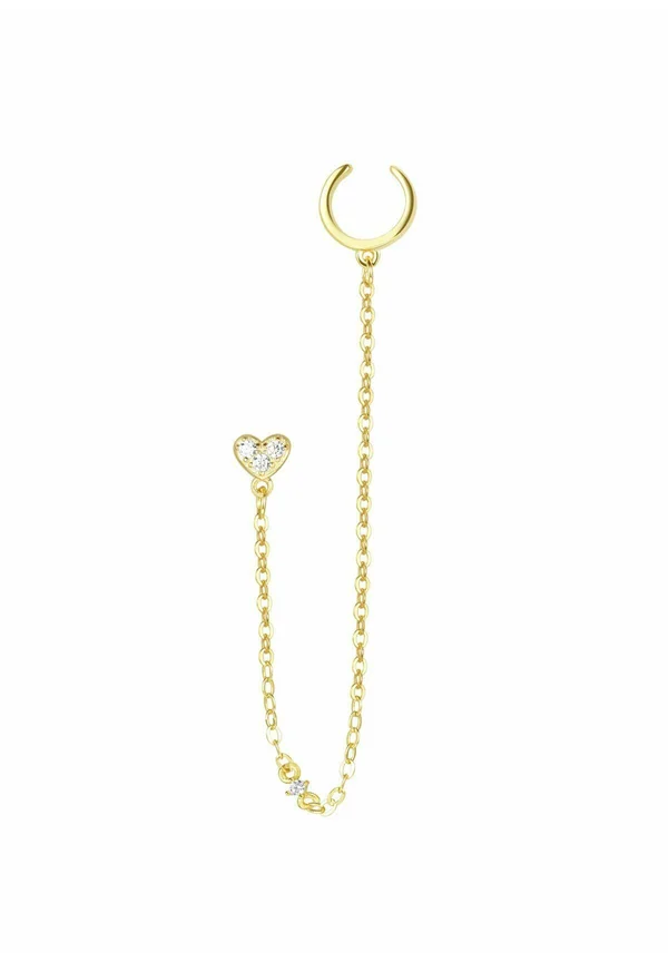 DANGLING CUFF HEART STUD - Ohrringe - goldfarben