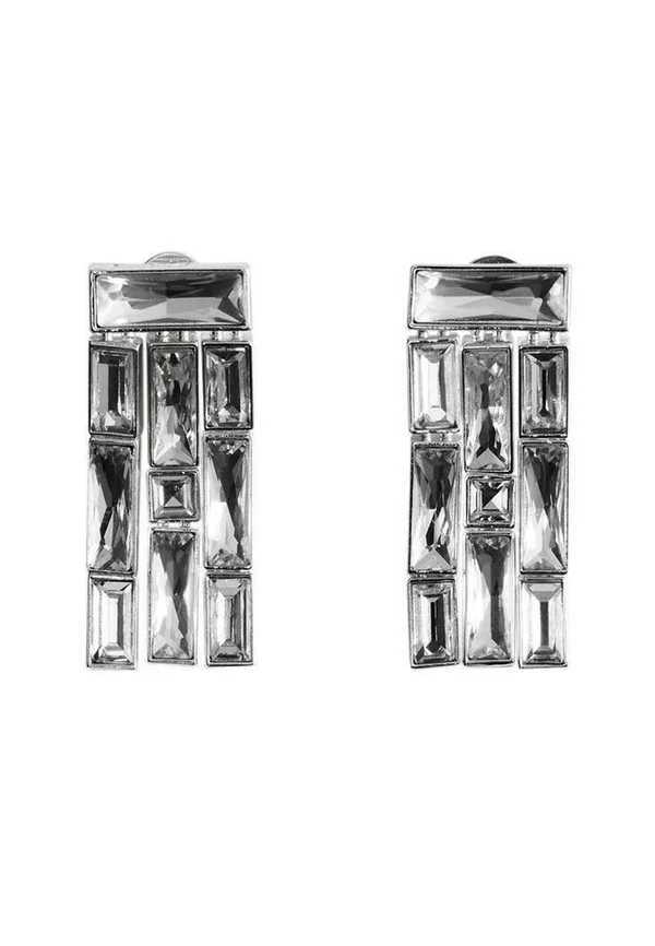 DANGLING WITH STRIPS - Ohrringe - silver-coloured