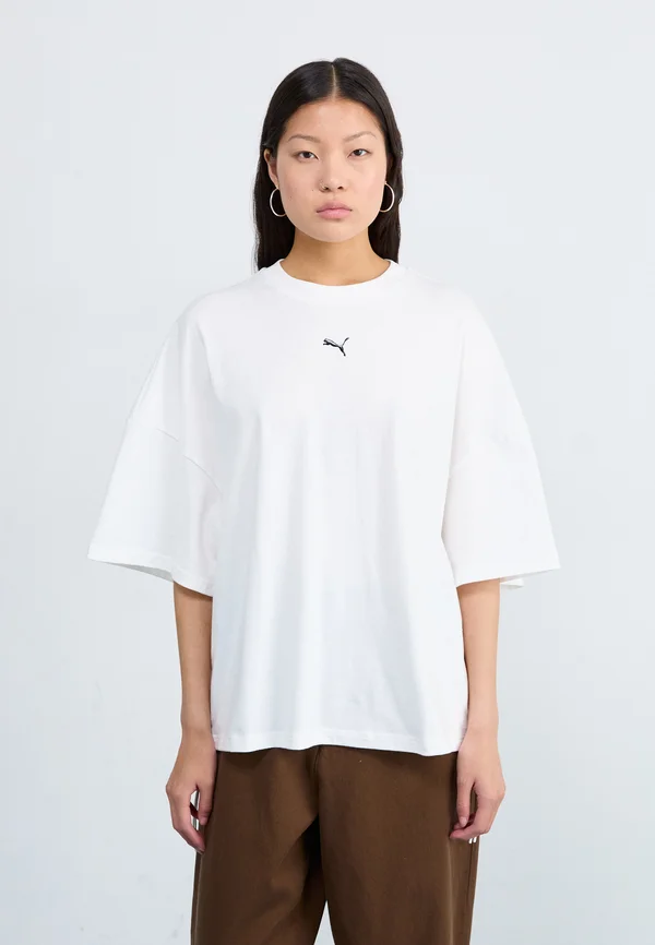 DARE TO OVERSIZED RUCHED TEE - T-Shirt print - white