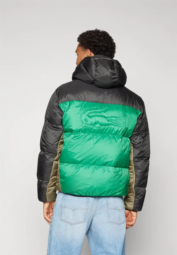 Daunenjacke - black/fluorine green/khaki