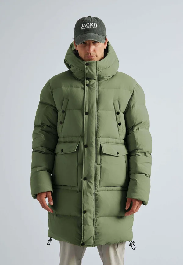 Daunenmantel - muted olive
