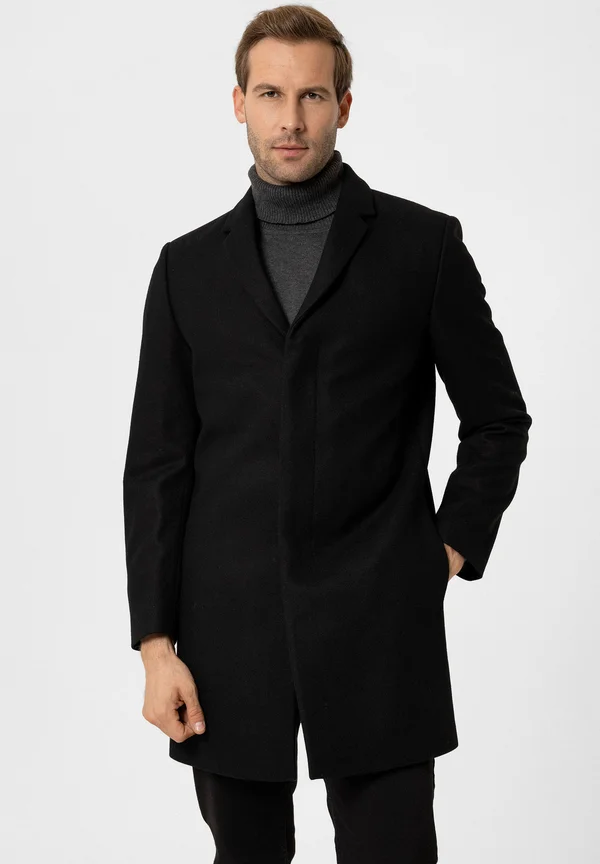DAVID - Klassischer Mantel - black