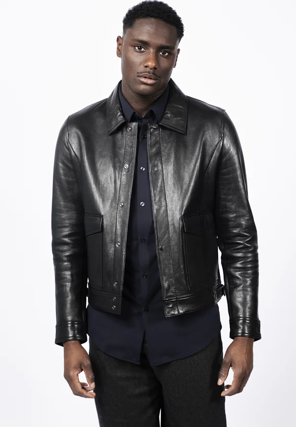 DAVIDO - Lederjacke - black