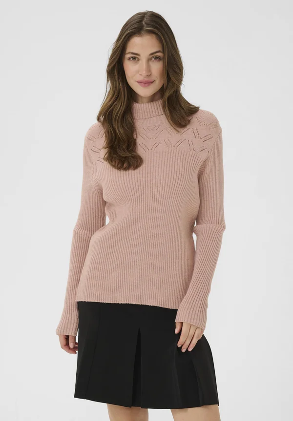 DELA ROLLNECK  - Strickpullover - mahogany rose melange