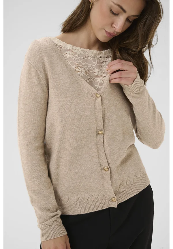 DELA  - Strickjacke - cobblestone melange