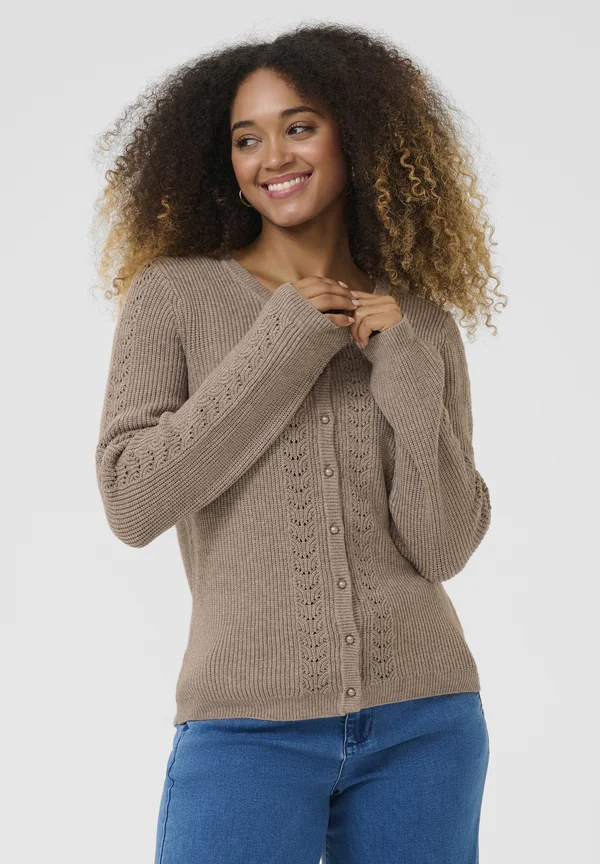 DELA - Strickjacke - fossil melange