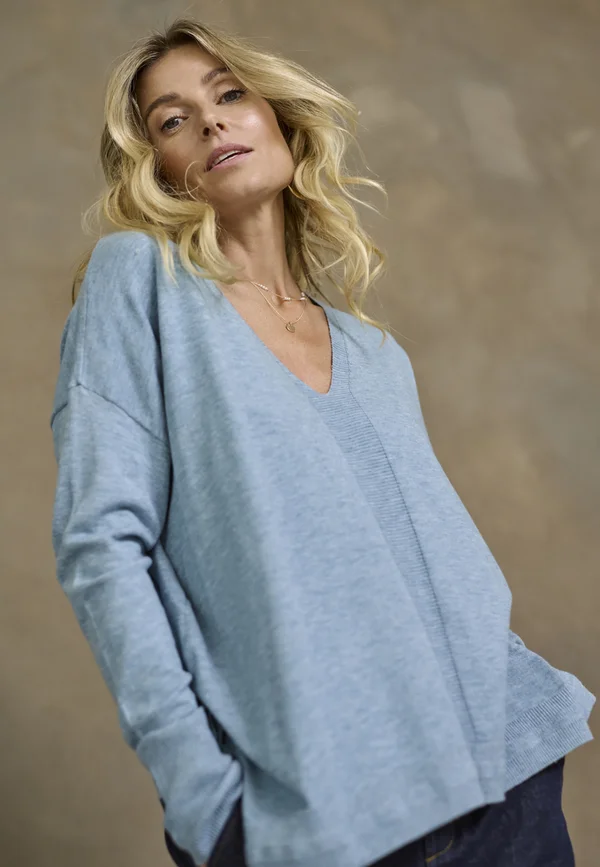 DELA - Strickpullover - blue heaven melange