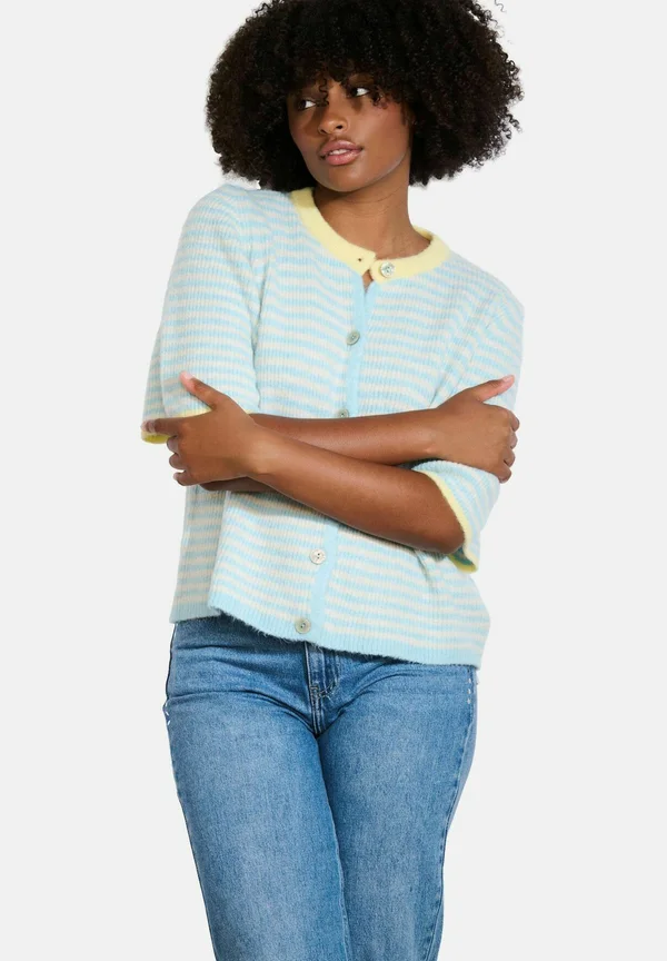 DELICATE STRIPED - Strickjacke - lt blue