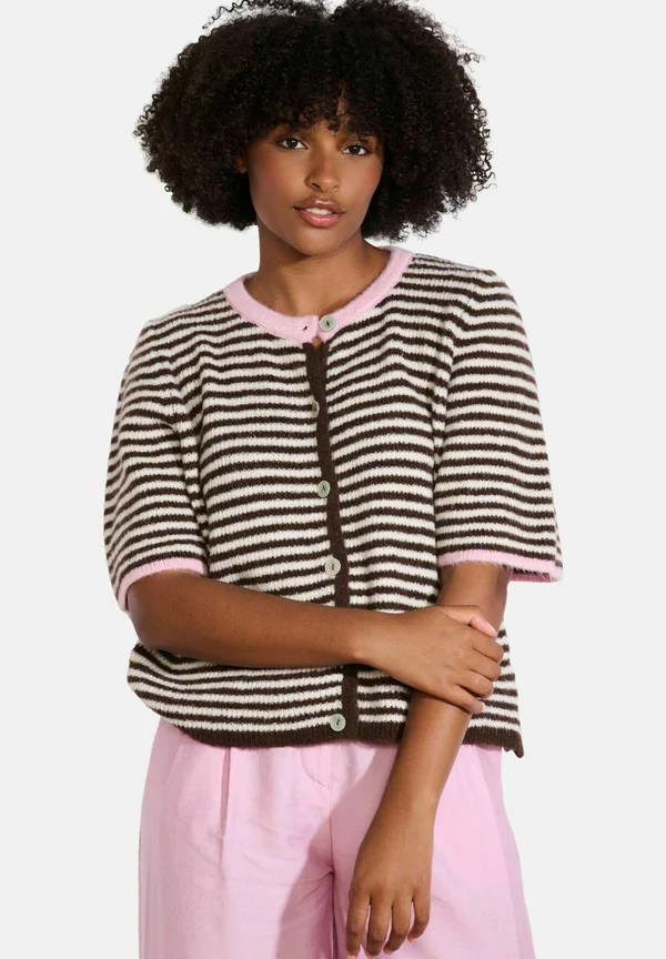 DELICATE STRIPED - Strickjacke - pink bubblegum