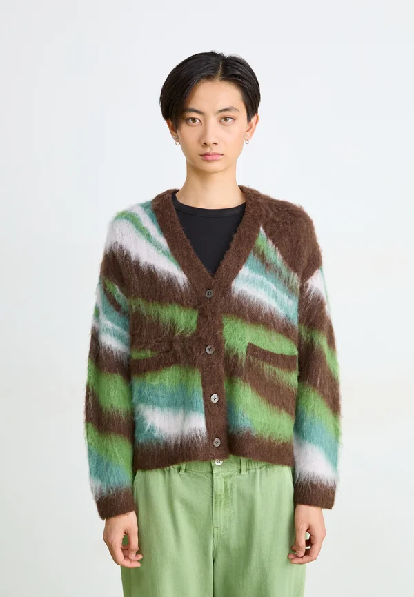 DELIRIUM CARDIGAN - Strickjacke - brown/multi-coloured