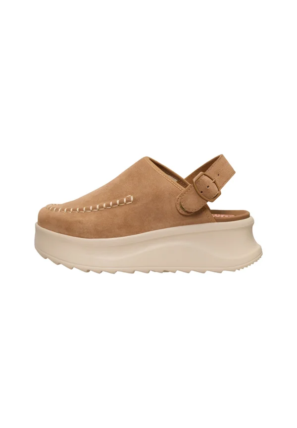 DELRAY CLOG SUEDE - CLOGS - Keilsandalette - tan tan