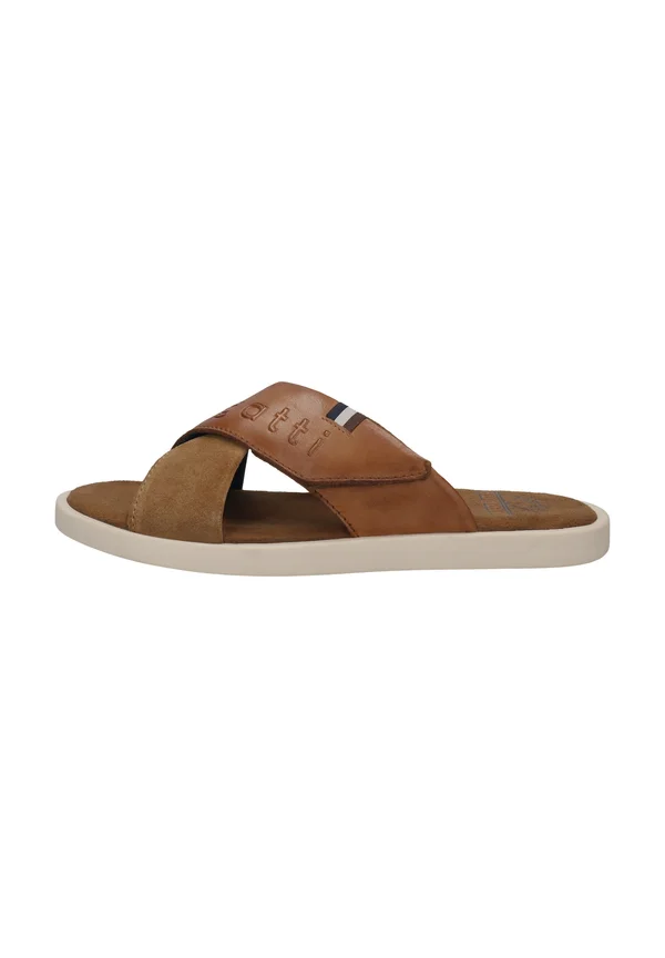 DEREK - Pantolette flach - cognac
