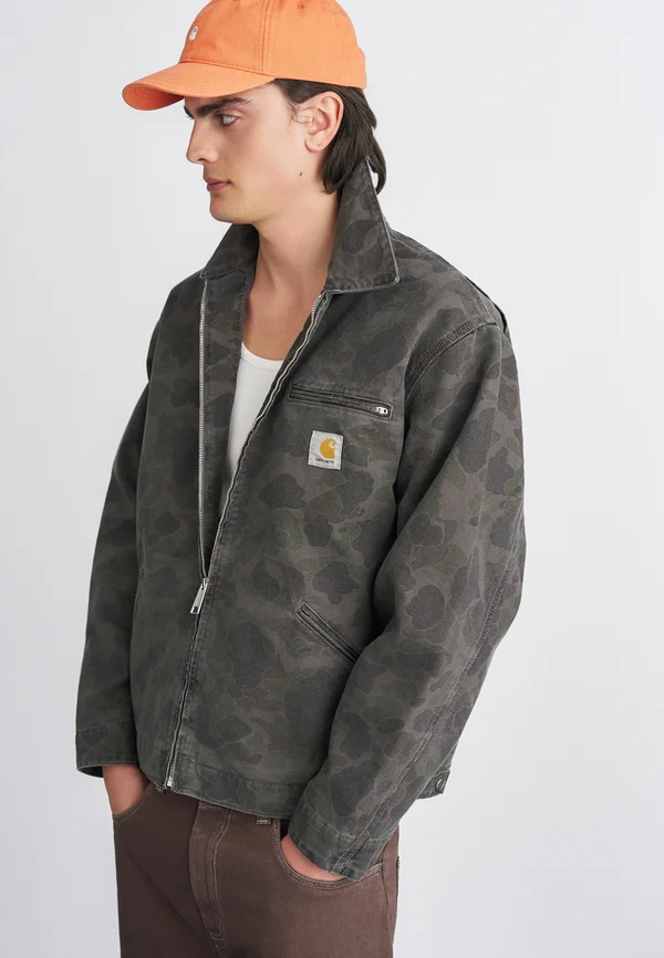 DETROIT JACKET - Jeansjacke - green/porphyry stone washed