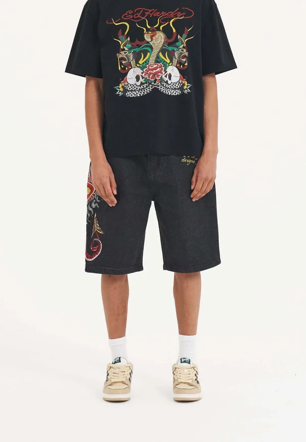 DEVIL MERMAID - Jeans Shorts - black