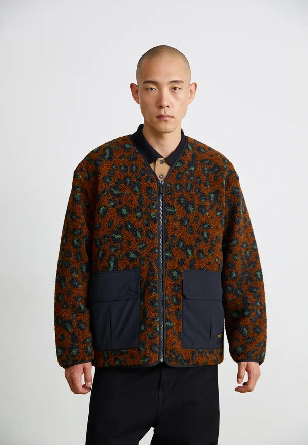 DEVIN LINER - Fleecejacke - camo leo jacquard, tamarind/black