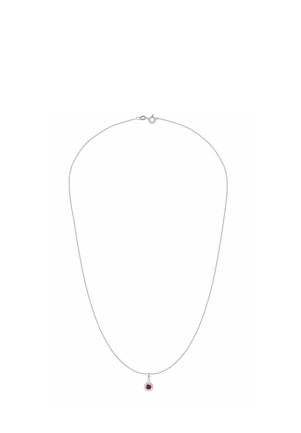 DIAMOND AND CREATED RUBY - Halskette - white gold-coloured