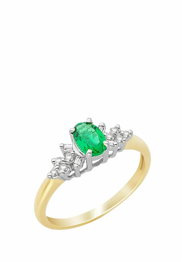 DIAMOND AND EMERALD - Ring - gold-coloured