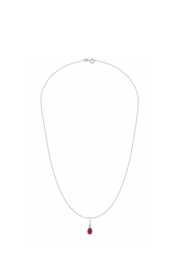 DIAMOND AND RUBY - Halskette - white gold-coloured