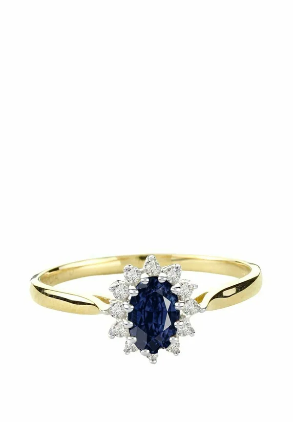 DIAMOND AND SAPPHIRE CLUSTER - Ring - gold-coloured