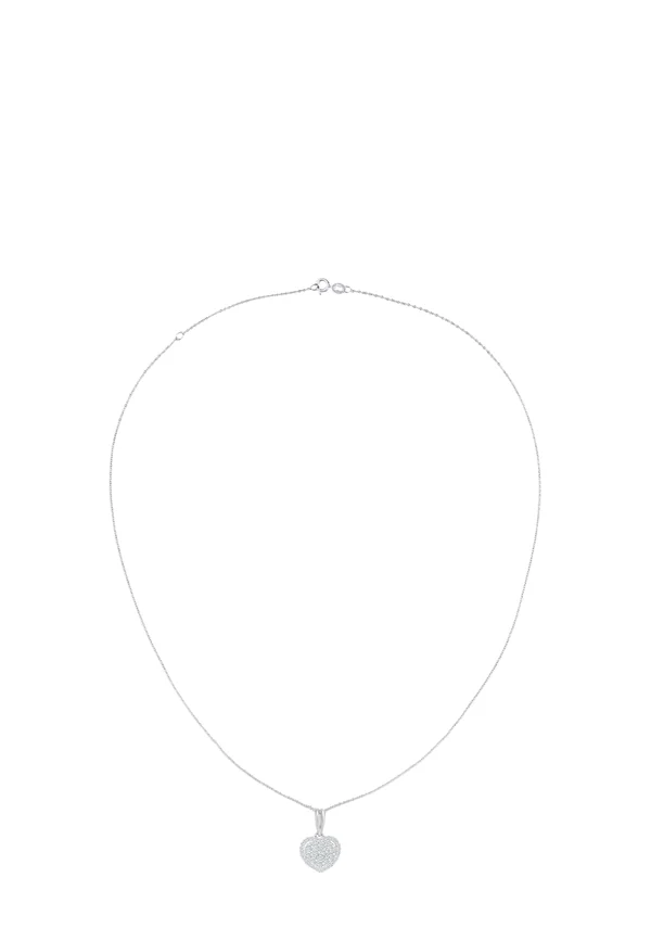 DIAMOND CLUSTER HEART - Halskette - white gold
