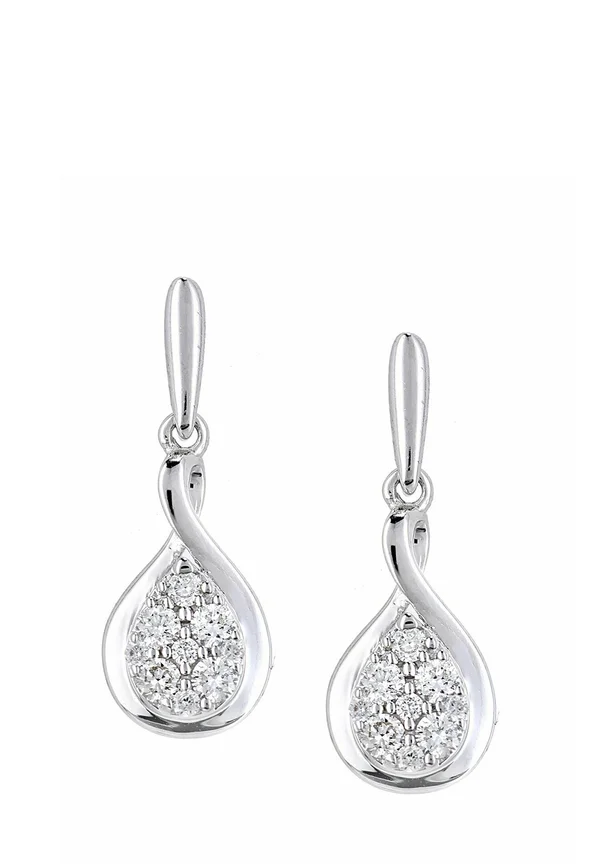 DIAMOND DROP - Ohrringe - white gold-coloured