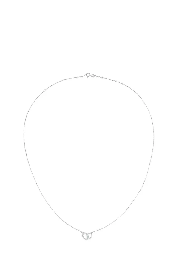 DIAMOND LINKED HEARTS OF LENGTH 42CM - Halskette - white/gold-coloured