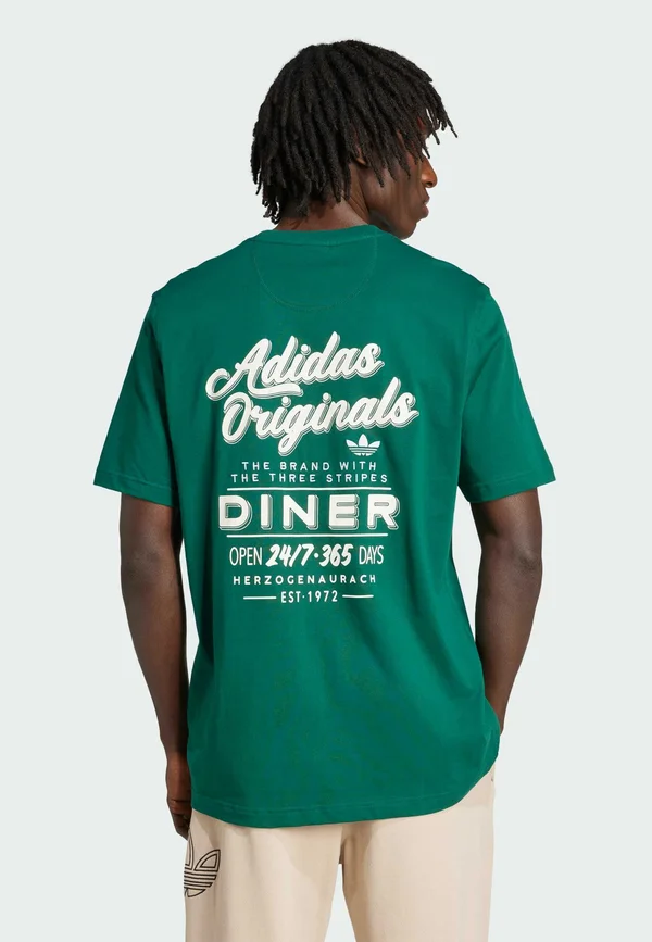 DINER TEXT GRAPHIC LOOSE TEE - T-Shirt print - collegiate green