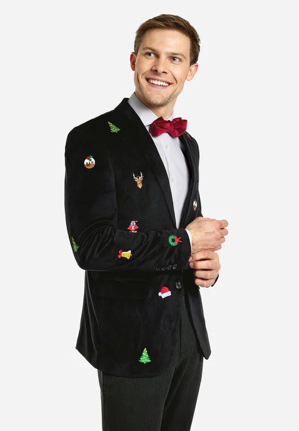 DINNER JACKET CHRISTMAS ICONS BLACK - Sakko - black