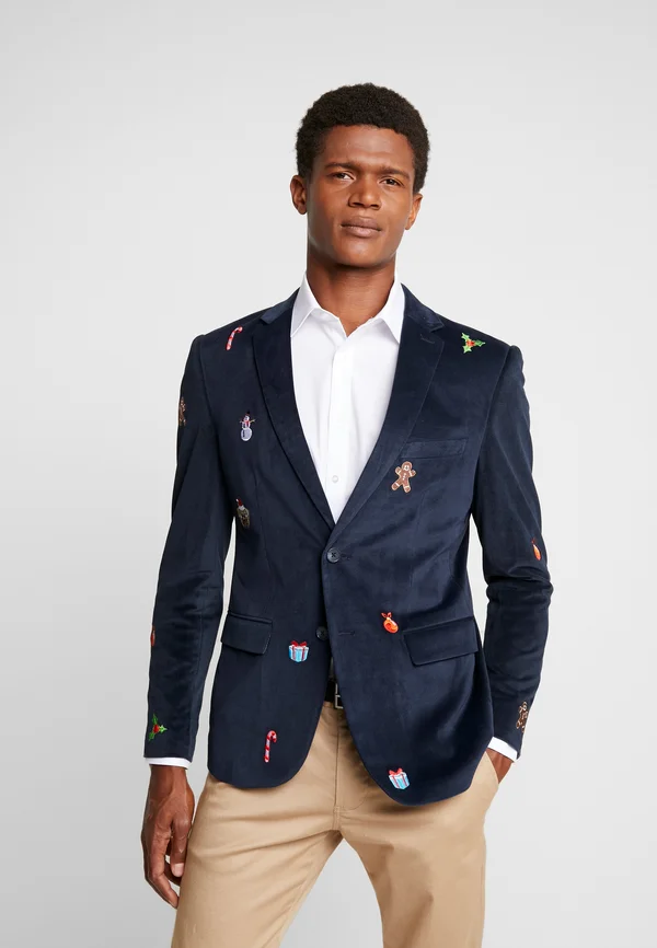 DINNER JACKET CHRISTMAS ICONS NAVY - Sakko - blue