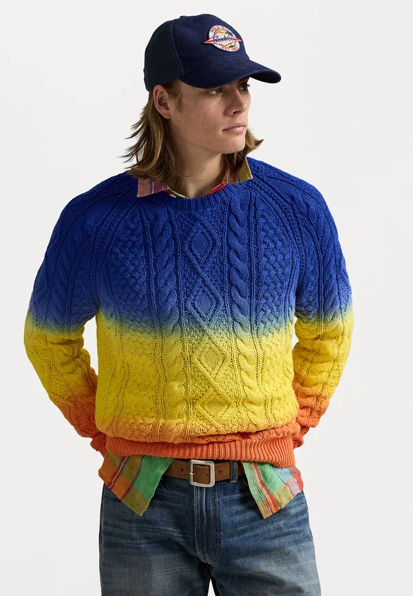 DIP DYED ARAN KNIT COTTON SWEATER - Strickpullover - dip dye multi