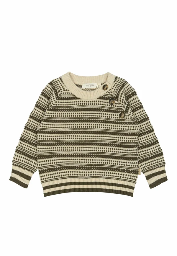 DIRCH NORDIC - Strickpullover - dark off white dusty moss