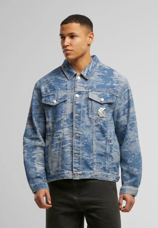 DISTRESS CAMO  - Jeansjacke - medium blue