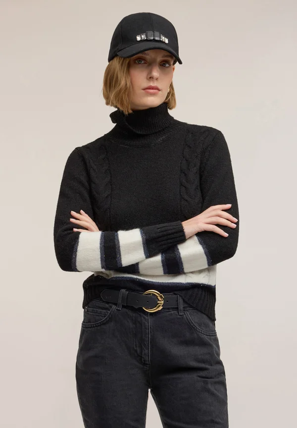 DOLCEVITA A TRECCE  - Strickpullover - nero