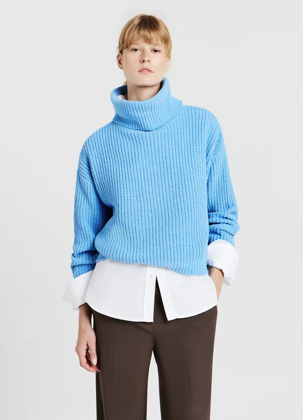 DOLCEVITA TINTA UNITA - Strickpullover - celeste scuro