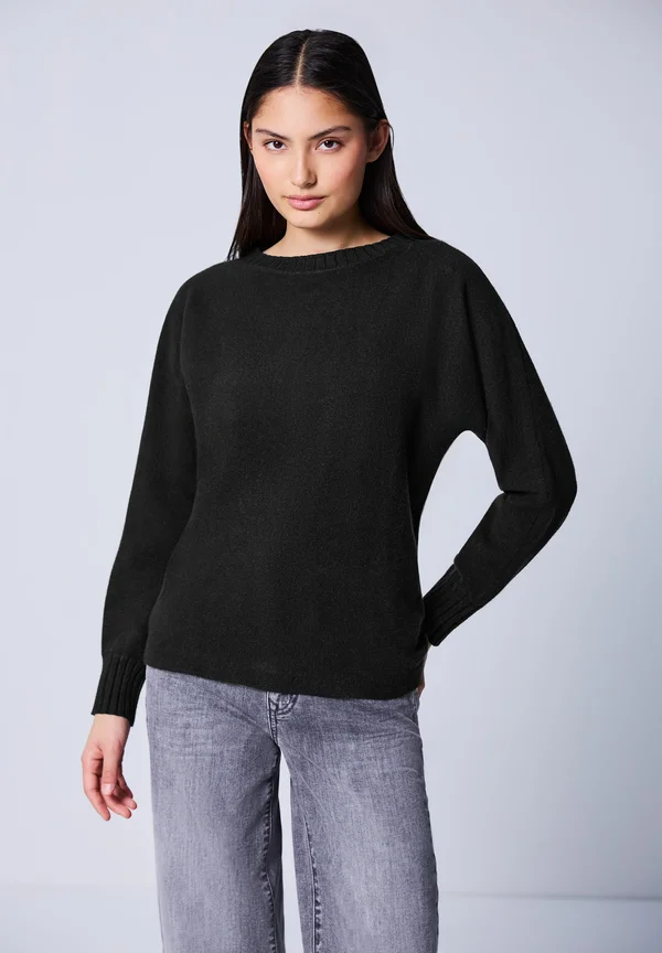 DOLMAN PULLOVER - Strickpullover - schwarz