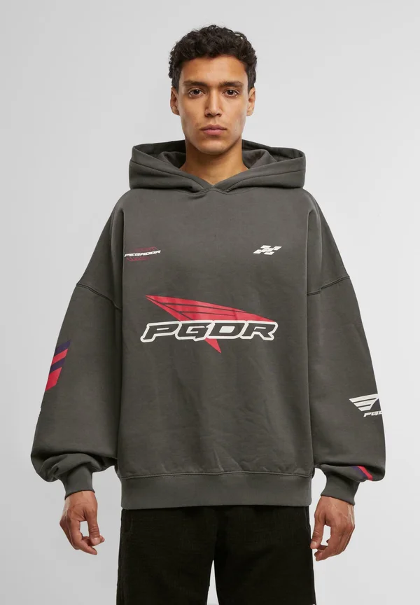 DOME BOXY - Kapuzenpullover - washed anthracite