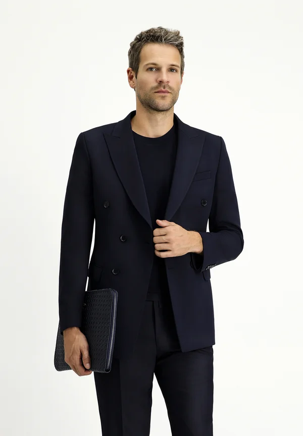 DOUBLE BREASTED  - Sakko - dark navy blue