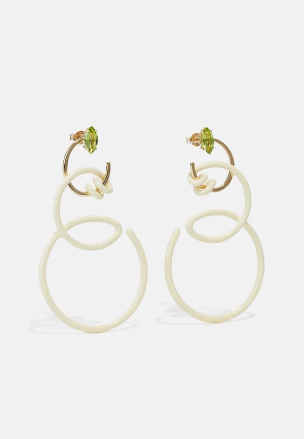 DOUBLE CURL VINE EARRINGS - Ohrringe - white