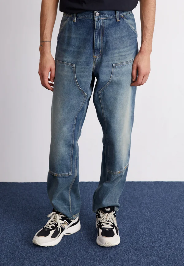 DOUBLE KNEE PANT - Jeans Straight Leg - blue