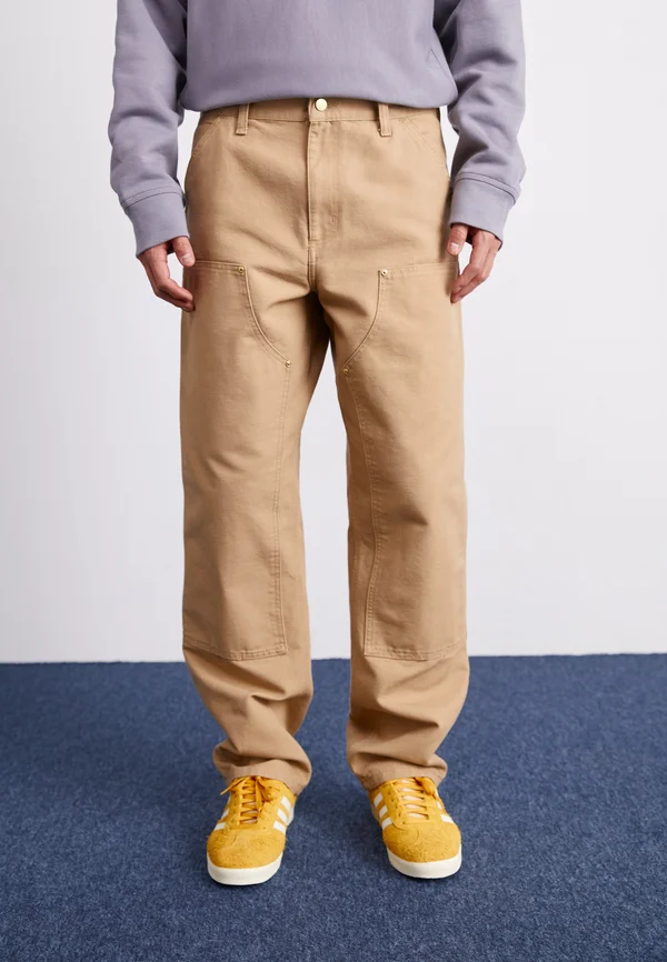 DOUBLE KNEE PANT - Stoffhose - dusty brown