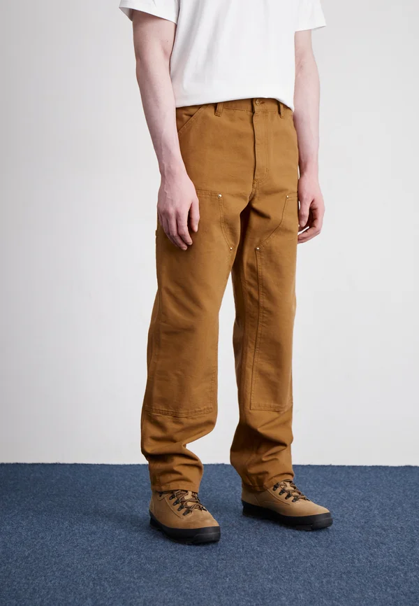DOUBLE KNEE PANT - Stoffhose - hamilton brown rinsed