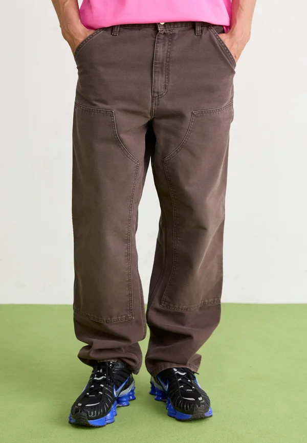 DOUBLE KNEE PANT - Stoffhose - tobacco stone